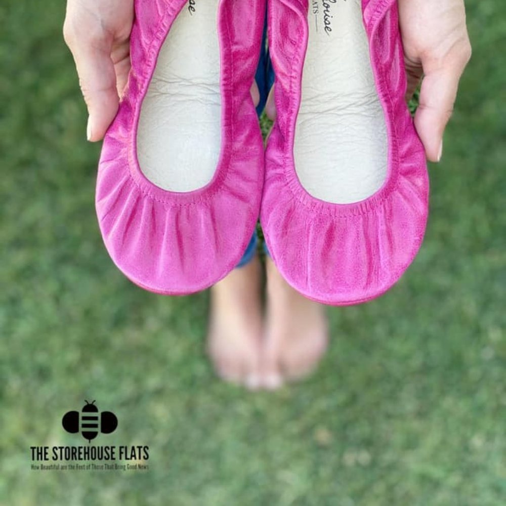 Oil Tanned Bright Pink Storehouse Flats